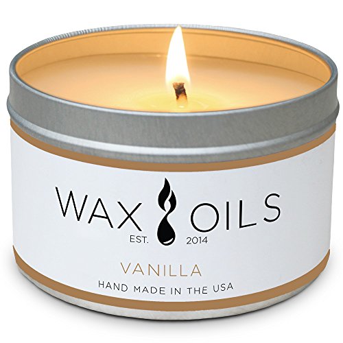 Product Cover Wax and Oils Soy Wax Aromatherapy Scented Candles, Vanilla, 8 oz