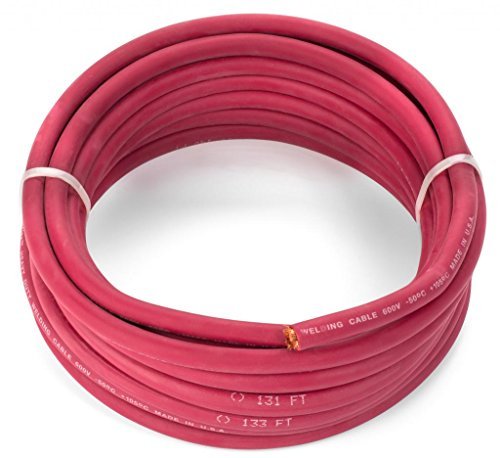 Product Cover 2 AWG Premium Extra Flexible Welding Cable 600 VOLT - RED - 25 FEET - EWCS Spec - Made in the USA!