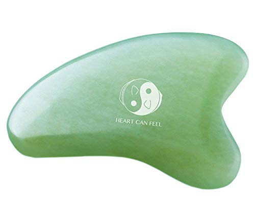 Product Cover BEST Jade Gua Sha Scraping Massage Tool - Hand Made Jade Guasha Board - GREAT Tools for SPA Acupuncture Therapy Trigger Point Treatment on Face [Triangle Shape]