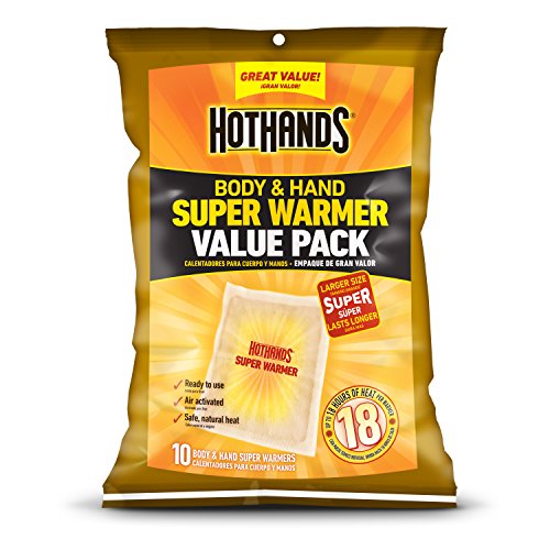 Product Cover HotHands Body & Hand Super Warmers - Long Lasting Safe Natural Odorless Air Activated Warmers - Up to 18 Hours of Heat - 10 Individual Warmers