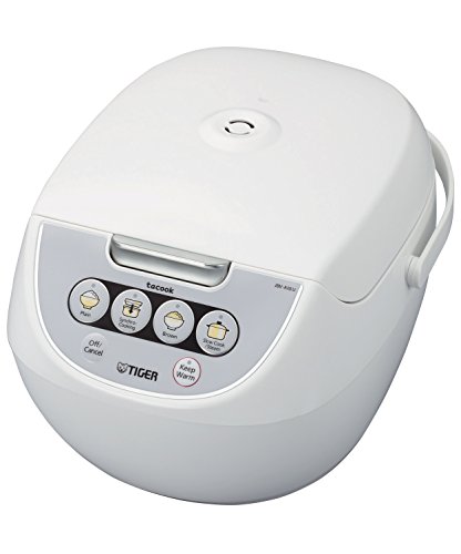 Product Cover Tiger Corporation JBV-A10U-W 5.5-Cup Micom Rice Cooker with Food Steamer and Slow Cooker, White