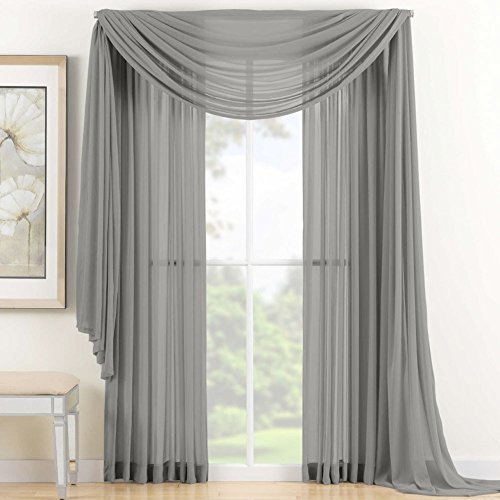 Product Cover Beautiful Elegant Voile Sheer Valance Scarf 38
