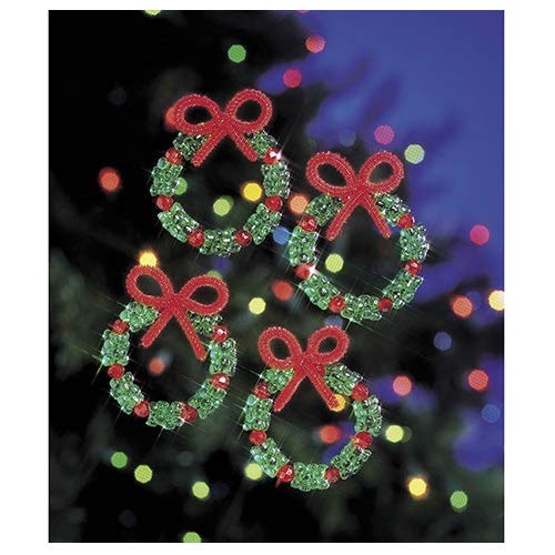 Product Cover Beadery Holiday Beaded Ornament Kit, 2.25-Inch, Holiday Wreaths, Makes 16 Ornaments (BOK-5484)