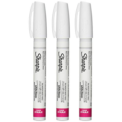 Product Cover Sharpie Oil-Based Paint Marker, Medium Point, White Ink, Pack of 3