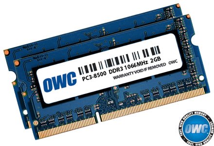 Product Cover OWC 4.0 GB (2X 2GB) PC8500 DDR3 1066 MHz 204-pin Memory Upgrade Kit for MacBook Pro, MacBook, Mac Mini and iMac, (OWC8566DDR3S4GP)