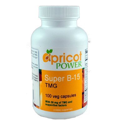 Product Cover Apricot Power Super B-15 TMG (100 Capsules) - Safe, Non-Toxic, Water Soluble, Oxygen Delivery Nutrient Pills for Energy, Focus and Stamina