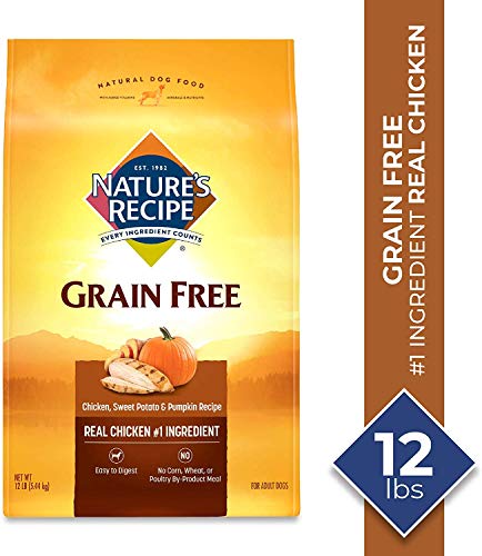 Product Cover Nature's Recipe Grain Free Easy to Digest Dry Dog Food, Chicken, Sweet Potato & Pumpkin Recipe, 12-Pound