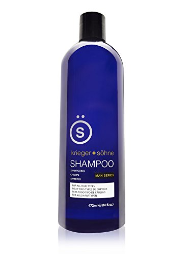 Product Cover Shampoo for Mens Hair - Contains Invigorating Tea Tree Oil - Krieger + Söhne Man Series - For All Hair Types - Exploit Your Style - 16 Ounce Bottle