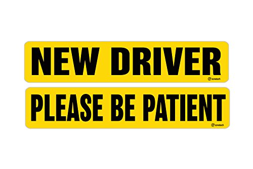 Product Cover Zone Tech New Driver and Please BE Patient Magnet Reflective Magnetic Vehicle Car Sign