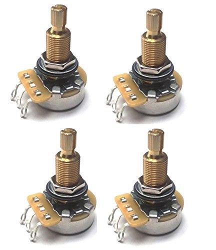 Product Cover Set of 4 (4X) CTS Custom 450S 500K LONG Split Shaft Audio Taper Potentiometers - 450G