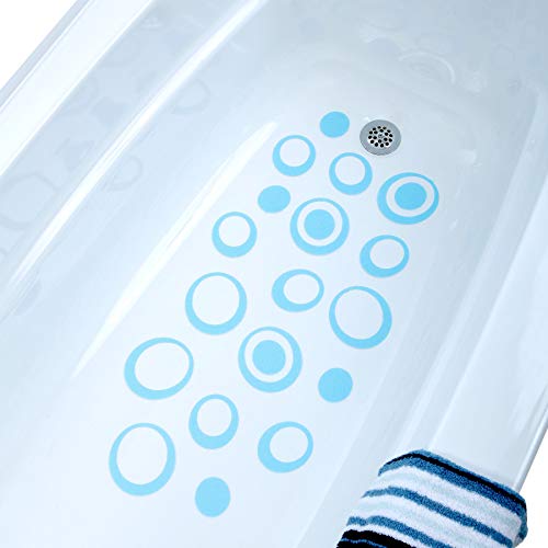 Product Cover SlipX Solutions Adhesive Oval Safety Treads Add Non-Slip Traction to Tubs, Showers & Other Slippery Spots - Design Your Own Pattern! (21 Count, Reliable Grip, Blue)