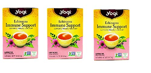 Product Cover Yogi Tea Echinacea Immune Support, Herbal Supplement, Tea Bags, 16 ct, 3 pk