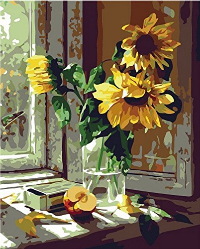 Product Cover Colour Talk DIY Oil Painting, Paint by Number Kits - Warm Sunflower 16x20 Inch