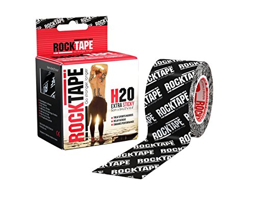 Product Cover RockTape H2O 2-Inch Highly Water-Resistant Kinesiology Tape, 16.4-Foot Continuous Roll, H2O Black Logo