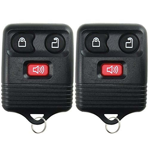Product Cover 2 Replacement Keyless Entry Remote Control Key Fob Clicker Transmitter 3 Button - Black