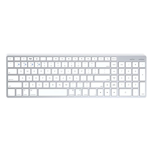 Product Cover Satechi Bluetooth Wireless Smart Keyboard with 4-Device Sync - Compatible with MacBook Pro, MacBook Air, iMac, iMac Pro, iPad Pro and iOS Devices (White (Mac)