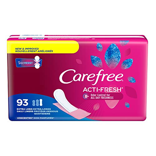 Product Cover Carefree Acti-Fresh Body Shape Pantiliners Extra Long Unscented - 93 Count