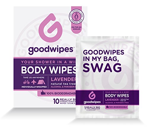 Product Cover Goodwipes Body Wipes, Lavender Scent, 10 Individually Wrapped Wet Wipes