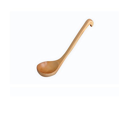 Product Cover LOHOME Natural Spoon Classic Wooden Soup-ladle International Bamboo Kitchen dinnerware Tools (1 PCS), 11.8 x 4.5 x 3.5 inches,