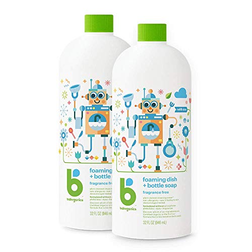 Product Cover Babyganics Foaming Dish Soap , Fragrance Free, 32oz, 2 Pack, Packaging May Vary