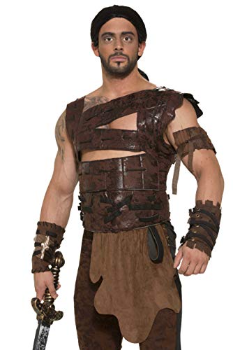 Product Cover Forum Novelties Men's Medieval Fantasy Costume Armor and Belt, Brown, One Size