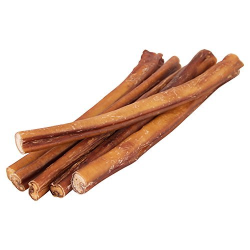 Product Cover 12 Straight Bully Sticks for Dogs [Large Thickness] (10 Pack) - Natural Low Odor Bulk Dog Dental Treats Best Thick Pizzle Chew Stix 12 inch Chemical Free