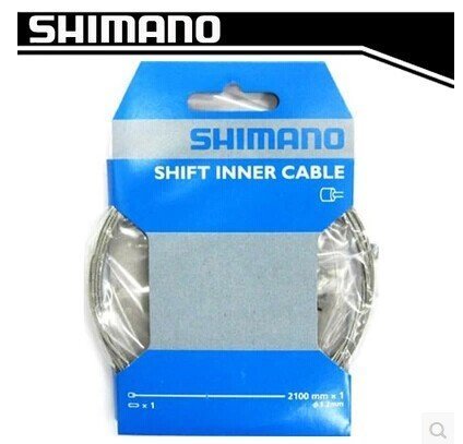 Product Cover 2 Pcs Shimano Standard Zinc-coated Derailleur Cable Shift Cable(1.2x2100-mm)
