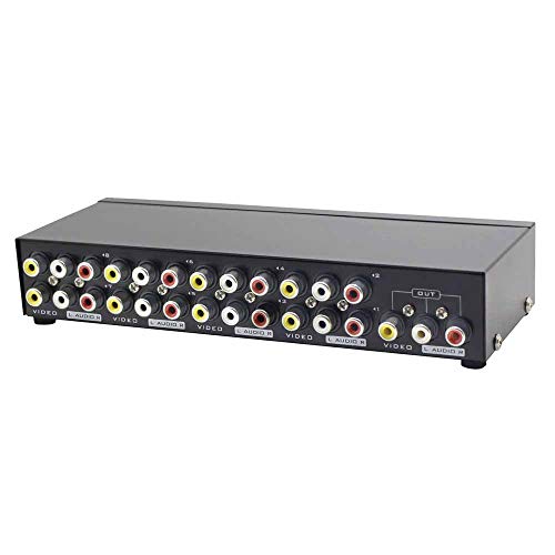 Product Cover Panlong 8-Way AV Switch RCA Switcher 8 in 1 Out Composite Video L/R Audio Selector Box for DVD STB Game Consoles