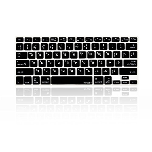 Product Cover TOP CASE - Russian/English Letter Keyboard Cover Skin Compatible with MacBook 13