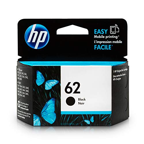 Product Cover HP 62 Black Ink Cartridge (C2P04AN) for HP ENVY 5540 5541 5542 5543 5544 5545 5547 5548 5549 5640 5642 5643 5644 5660 5661 5663 5664 5665 7640 7643 7644 7645 HP Officejet 200 250 258 5740 5741 5742