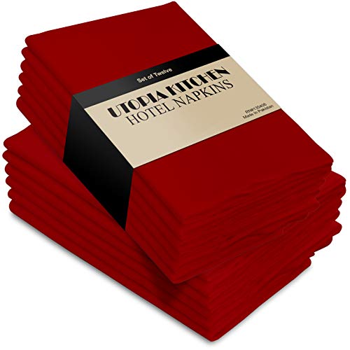 Product Cover Utopia Kitchen Cloth Napkins, 12 Pack (18 x 18 Inches), Red Dinner Napkins