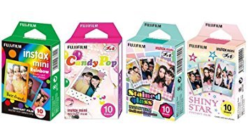 Product Cover Fujifilm InstaX Mini Instant Film Rainbow & Staind Glass & Candy Pop & SHINY STAR Film -10 Sheets X 4 Assort Value Set