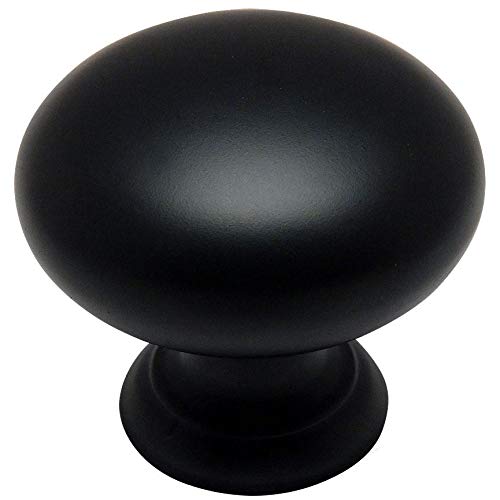 Product Cover 5 Pack - Cosmas 4950FB Flat Black Cabinet Hardware Round Mushroom Knob - 1-1/4