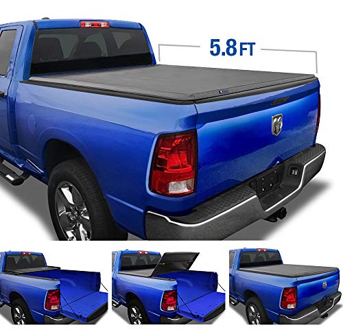 Product Cover Tyger Auto 5.7 (Soft Top) T3 Tri-Fold Truck Tonneau Cover TG-BC3D1015 Works with 2009-2019 Dodge 1500 (2019 Classic ONLY) | Without Ram Box | Fleetside 5.8' Bed