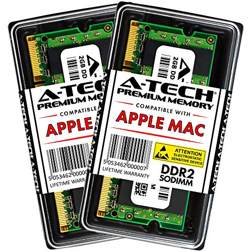 Product Cover A-Tech 4GB Memory Kit 2x2GB Apple MacBook and MacBook Pro PC2-5300 667MHz Ram A1261 A1260 A1181 A1229 A1226 MA896LL MA895LL MB063LL/A MB062LL/A
