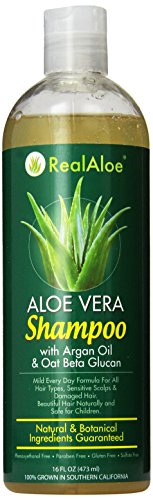 Product Cover Real Aloe Aloe Vera Hair Shampoo with Argan Oil & Oat Beta, 16 Oz
