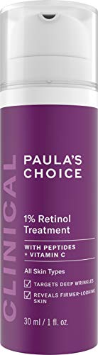 Product Cover Paula's Choice CLINICAL 1% Retinol Treatment Cream with Peptides, Vitamin C & Licorice Extract, Anti-Aging & Wrinkles, 1 Ounce