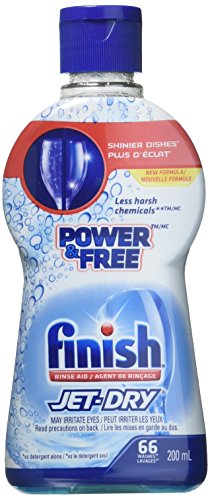 Product Cover Finish Power & Free Rinse Aid With Jet Dry - Shinier Dishes - Less Harsh Chemicals - 66 Washes Per Bottle - Net Wt. 6.76 FL OZ (200 mL) Each - Pack of 2