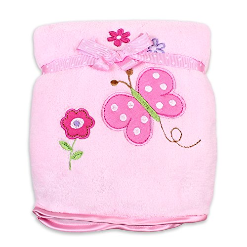 Product Cover Spasilk Baby Thick Double Layer Plush Blanket with Satin Trim