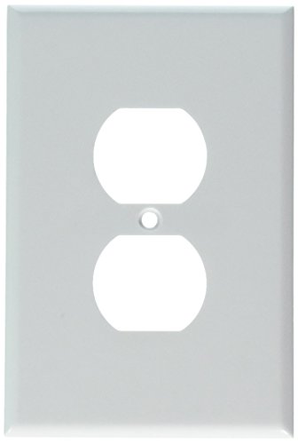 Product Cover Leviton 88103 001-88103-W Single Gang White Duplex Receptacle Wallplate