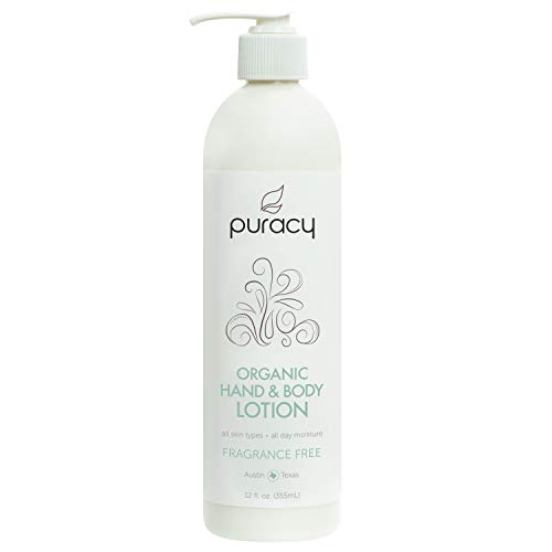Product Cover Puracy Organic Hand & Body Lotion, Fragrance Free Unscented Natural Moisturizer, 12 Ounce