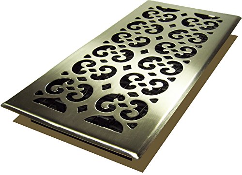 Product Cover Decor Grates SPH614-NKL Scroll Floor Register, 6-Inch by 14-Inch, Nickel