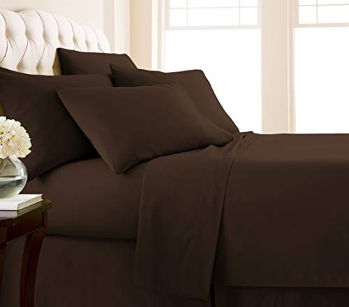 Product Cover Southshore Fine Linens 6 Piece - Extra Deep Pocket Sheet Set - Chocolate Brown - King
