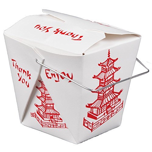 Product Cover Pack of 15 Chinese Take Out Boxes PAGODA 16 oz / Pint Size Party Favor and Food Pail