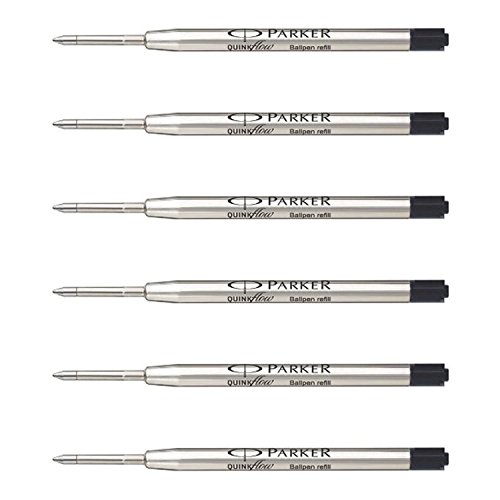 Product Cover Parker QuinkFlow Ink Refill for Ballpoint Pens, Fine Point, Black Pack of 6 Refills (1782467)