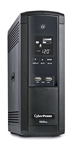 Product Cover CyberPower BRG1500AVRLCD UPS 1500VA/900W 12 Outlets AVR LCD USB Ports Mini Tower