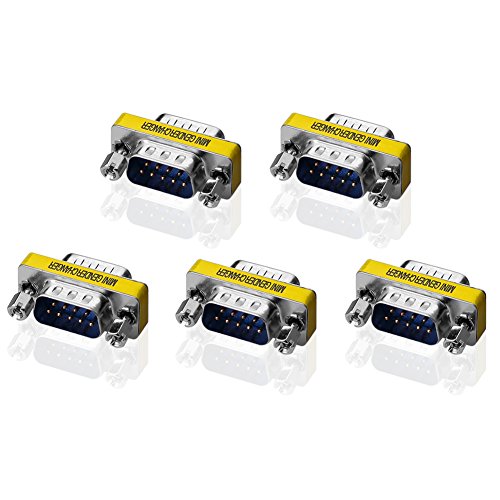 Product Cover SIENOC 9 Pin RS-232 DB9 Male to Male/Female to Female Serial Cable Gender Changer Coupler Adapter (5 packs of male)