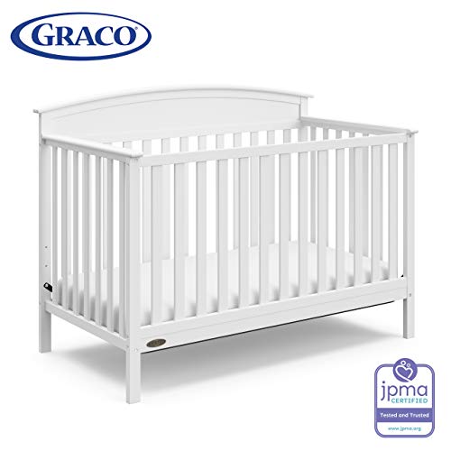 Product Cover Graco Benton 4-in-1 Convertible Crib (White) - Easily Converts to Toddler Bed, Daybed or Full-Size Bed with Headboard, 3-Position Adjustable Mattress Support Base