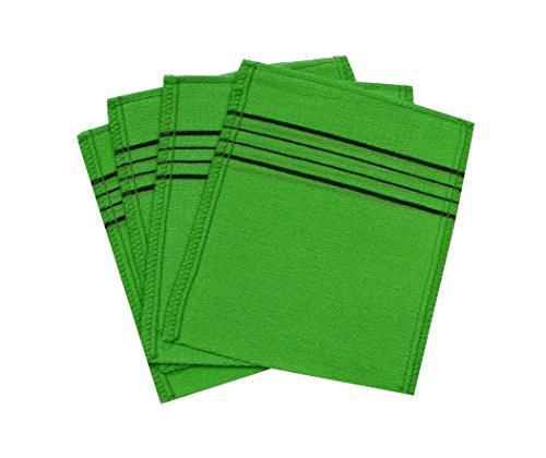 Product Cover Korean Exfoliating Bath Washcloth [4 pcs] (Green) by TeChef Home