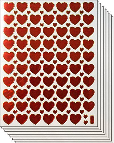 Product Cover Jazzstick Valentines day Red Heart Stickers 10 sheets (VST01A17)